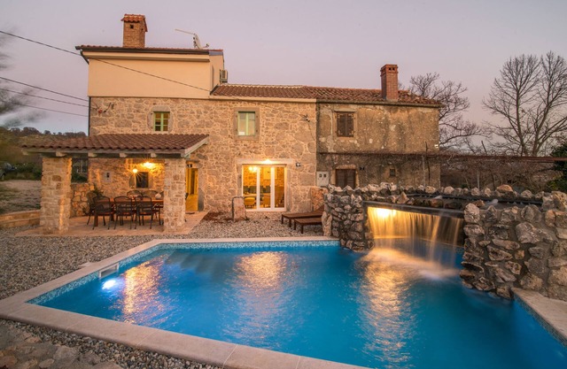 Stone villa, nature, pool with waterfall - TRAVELER Reiseburo Krk - ID 2162