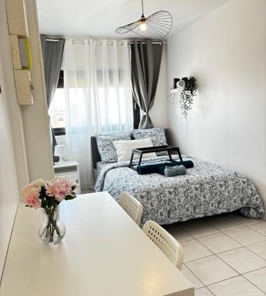 Studio cosy avec vidéoprojecteur, à 100m du métro