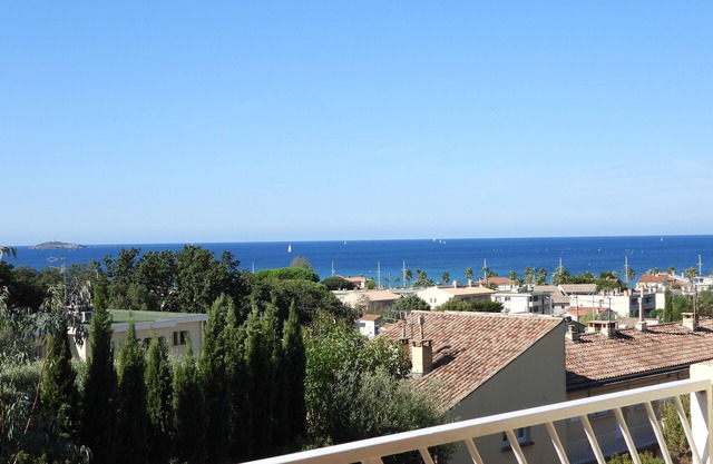 Superb sea view over SANARY bay, spacious, quiet, terrace, air-conditioned, EVERYTHING ON FOOT