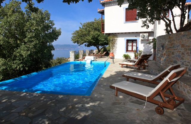 Traditional Villa Maria O with fantastic view between mountain forest and sea