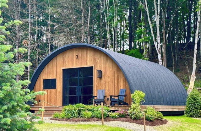 Treat yourself at the stunning June Farms Wellness Huts!