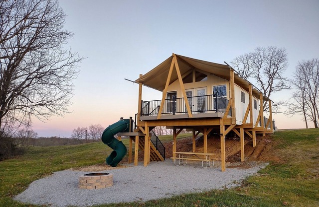 Ultimate Family Glamping Tent (w/twisty slide)