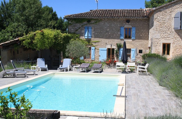 Updated Stone Farmhouse, Stunning Views and Private Poolside Dining Patio