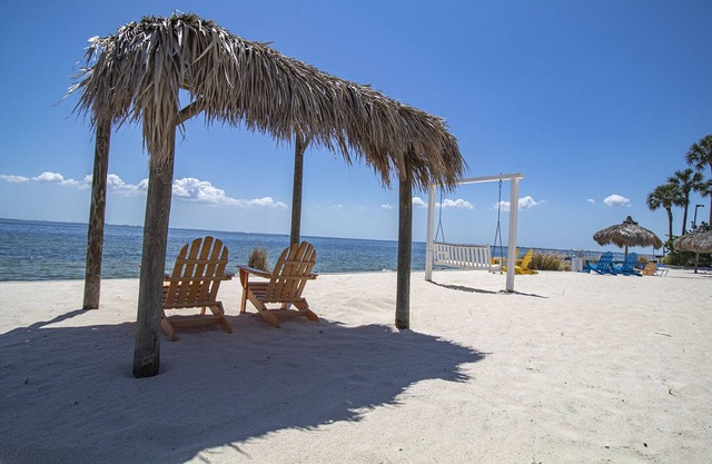 Waterfront condo with sunset views of Tampa Bay.