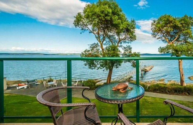 Waterfront studio with stunning patio views!