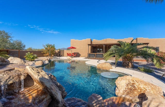 Western desert escape, pool, backyard oasis