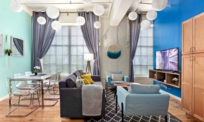 Downtown Apartment | 100 Year-Old Historic Brick 2BR Loft High Ceiling5