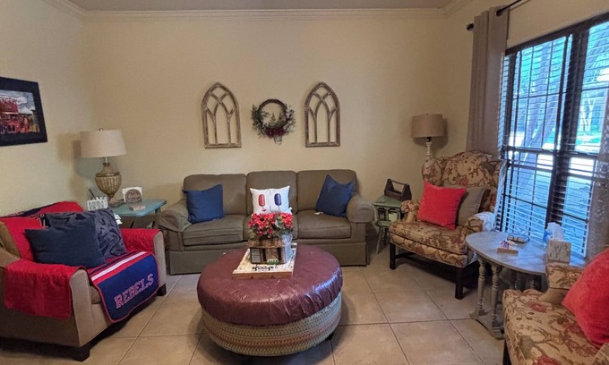Oxford Condo | 2-bedroom condo walk to campus Ole Miss baseball, basketball, softball and more.