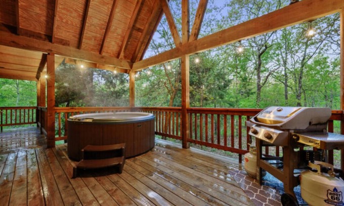 Ringold Cabin | 2 Master Suites, hot tub, fireplace, back deck, wrap around porch, secluded