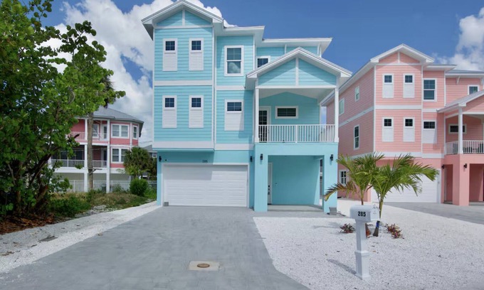 Fort Myers Beach House | 2 New Luxury Beach Homes Sleep 20+ Dual Pools & Spas Prime Location Steps to Times Square & Sand