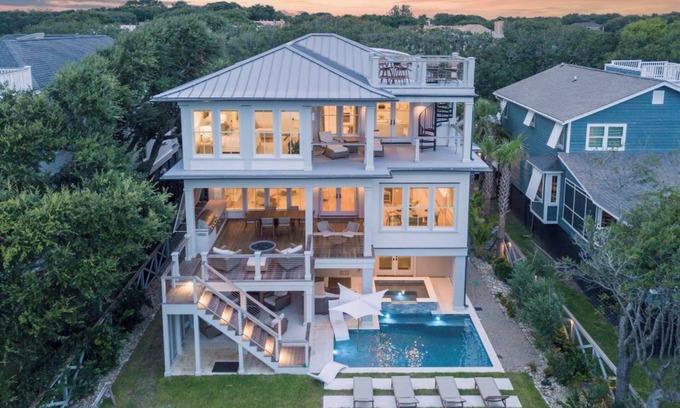 Isle of Palms House | 2910 Palm Blvd- New Oceanfront Luxury- Pool, Hot tub, Elevator