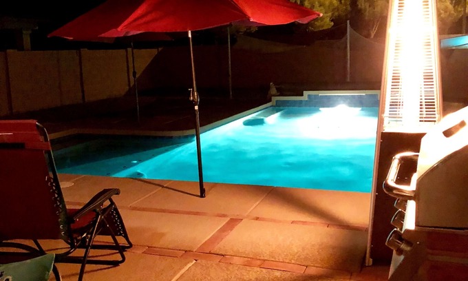 Maricopa House | 3 BR Heated Private Saltwater SUNNY Pool In/Out Stereo Speakers Prof BBQ Gril