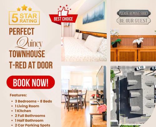 Quincy House | 41 - 3BR Quincy - Lovely Townhouse near Adams
