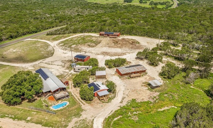 Paluxy House | 5 Cabins on 7 Acres, Pool, Sleeps 30, Scenic Views