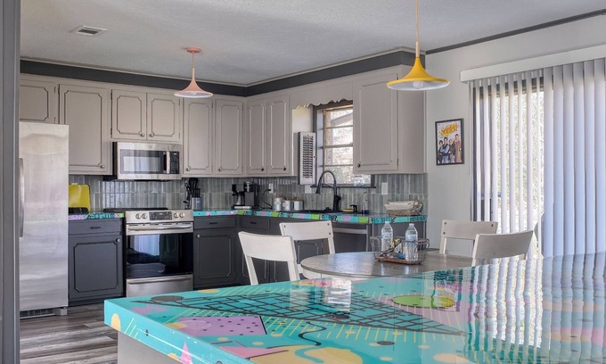 Pearl House | 90s themed, secret game room, basketball & pickleball court