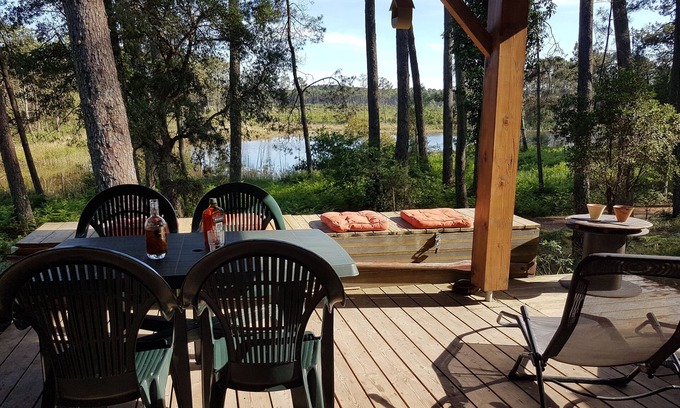 Leon Ski Chalet | A little paradise under the pines. Large covered terrace