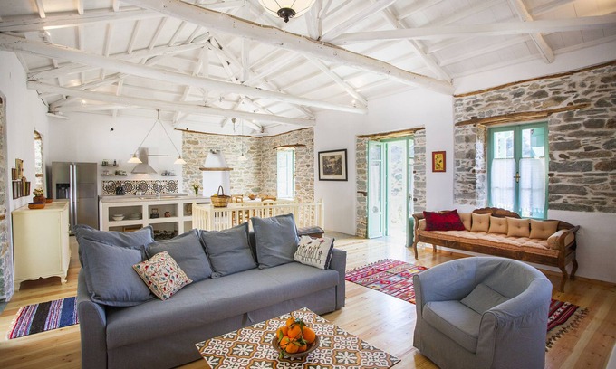 Glossa Villa | A traditional stone villa with private pool in a stunning location