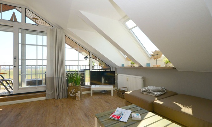Juist Apartment | Above the roofs of Juist, fantastic view from the balcony, renovated in 2017