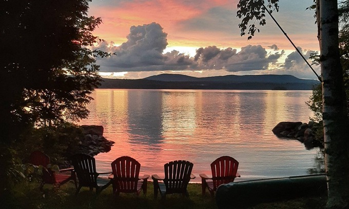 Lyon Mountain Cabin | Amazing Adirondack Sunsets with Log Cabin Memories on Upper Chateaugay Lake