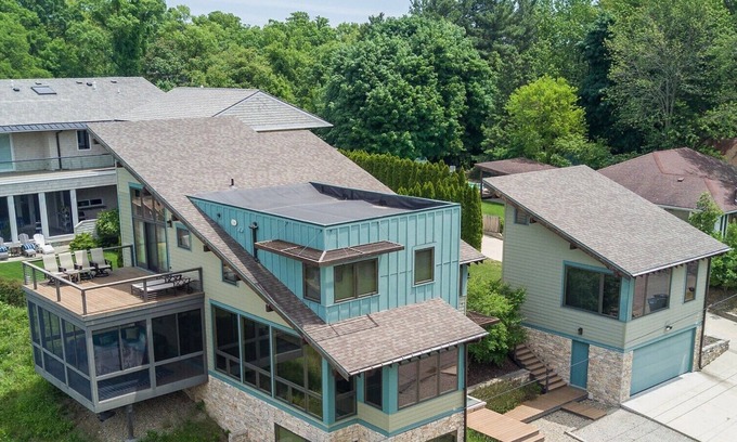 Michiana House | Amazing Lake Views, Beach Access, Hot Tub, Fire Pit, Screened Porch & Game Room