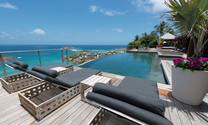 Grand Cul-de-Sac Villa | Amazing ocean view 7 bedroom villa with heated infinity pool and jacuzzi