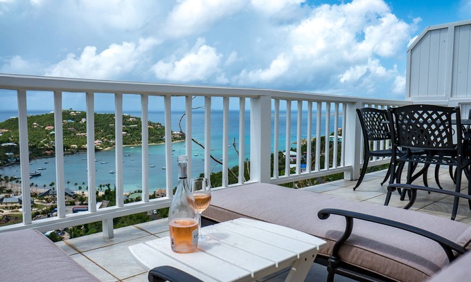 Estate Bethany Villa | Amazing Ocean views from Blue Oasis villa at upper deck Villas Great Cruz Bay