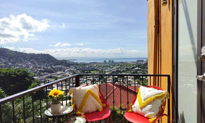 Diego Martin Condo | Anayah's Place - 2bed condo Port of Spain- spectacular ocean view, WiFi, AC