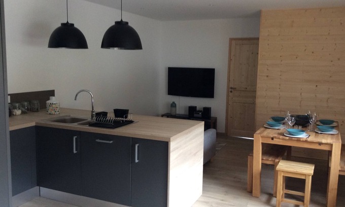 Saint-Jacques-des-Blats Apartment | Apartment with terrace sleeps 6.