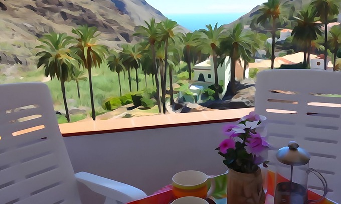 Valle Gran Rey Apartment | Apartment 'Apartamento Nayara B' with Sea View, Shared Terrace and Wi-Fi