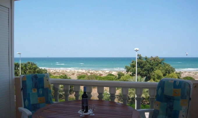 Platja de Piles Apartment | Apartment directly on the dune beach with pool, fantastic sea view, WIFI