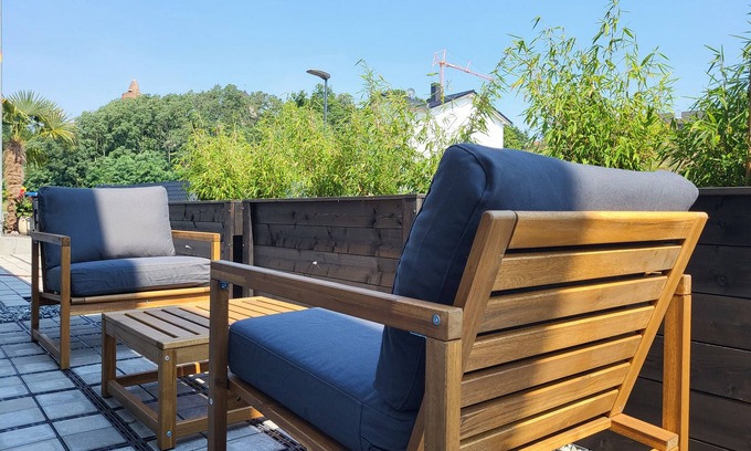 Muldestausee Apartment | Apartment 'Ferienwohnung Schlossterrassen 4b' with Private Terrace, Shared Garden and Wi-Fi
