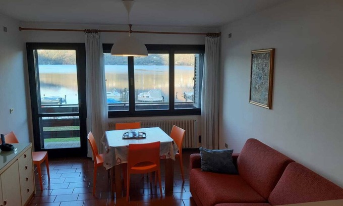 Calceranica al Lago Apartment | Apartment 'Garden Alle Barche - Cinzia 5' with Lake View, Shared Garden and Wi-Fi