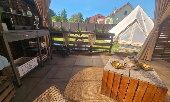Werder Apartment | Apartment 'Glampingzelt Mit Eigenem Garten' with Private Terrace, Private Garden and Wi-Fi