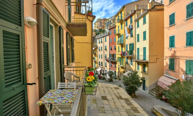 Riomaggiore Apartment | Apartment has a balcony which overlooks main street of Riomaggiore Cinque Terre