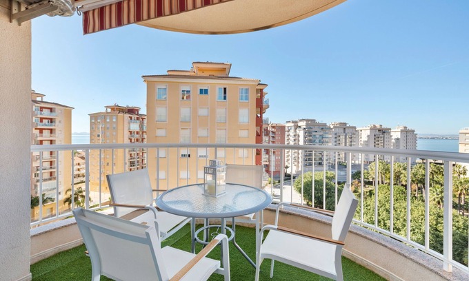 San Javier Apartment | Apartment 'Mistral Apartment La Manga' with Sea View, Wi-Fi and Air Conditioning