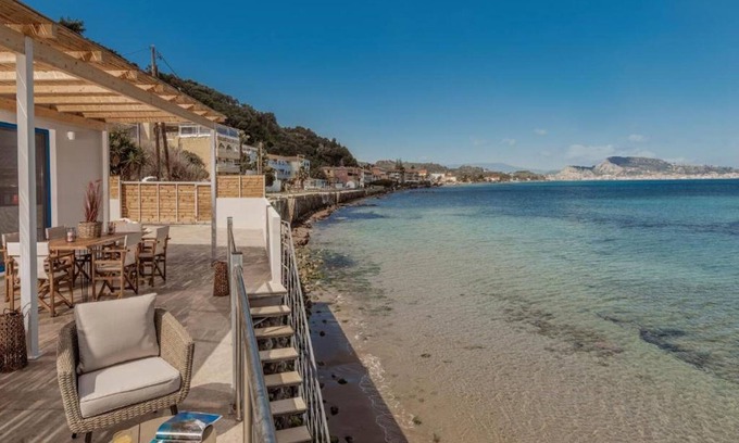 Argassi Villa | Beach-Front Zakynthos Villa | Bleu Beach Villa | 3 Bedrooms | Stunning.