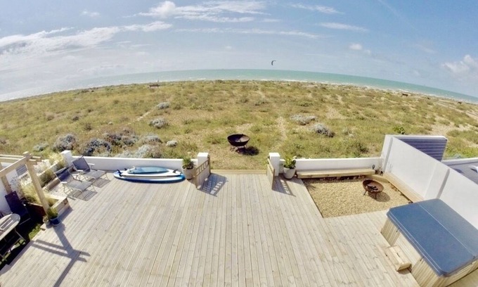 Southwick House | Beach House with huge deck & hot tub leading directly onto Shoreham Beach