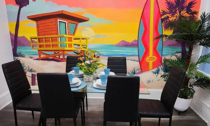 Sandusky Apartment | Beach Theme Mins to Cedar Pt, Sports Force & Ferry, Private Deck, EV, Kids & Pet Friendly