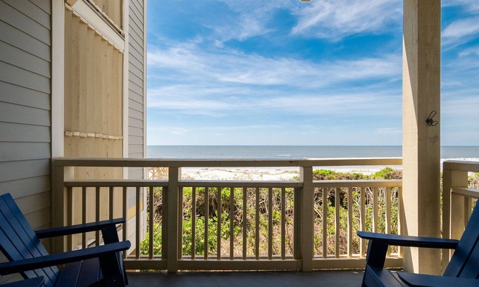 Caswell Beach Condo | Beach Therapy: Oceanfront Condo with Seasonal Community Pool