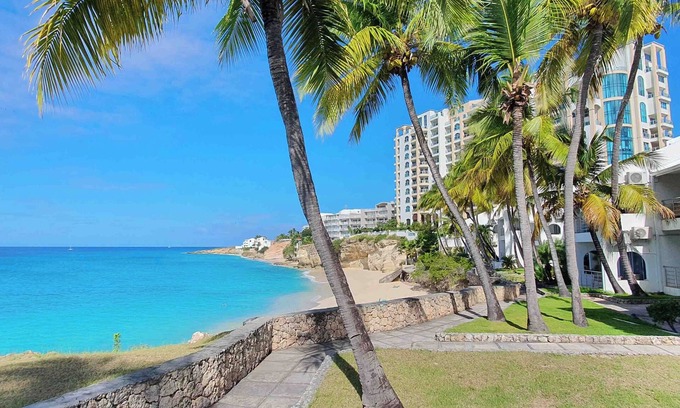 Simpson Bay Condo | Beachfront condo at beautiful Cupecoy Beach Club. 2 bedroom, 3 bath, amenities!