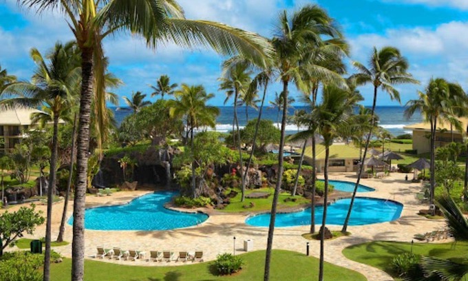 Hanamaulu Condo | Beachfront Resort, Tropical pools with cascading waterfalls, Restaurants on site