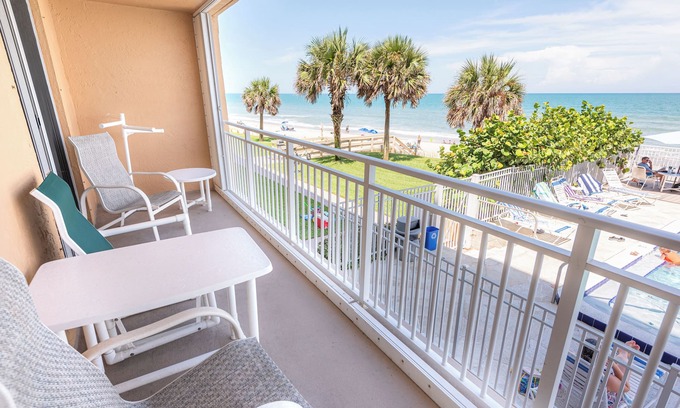 Indian Harbour Beach Condo | Beachfront Vacation Rental, Beautiful view from the 2nd story balcony.