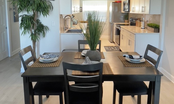 St. Petersburg - Clearwater Condo | Beachside Condo, Furnished, Renovated 2bed/2bath/Balcony kitchen and living room