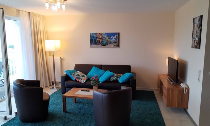 Grossenbrode Apartment | Beautiful apartment with direct sea view from the balcony| sauna