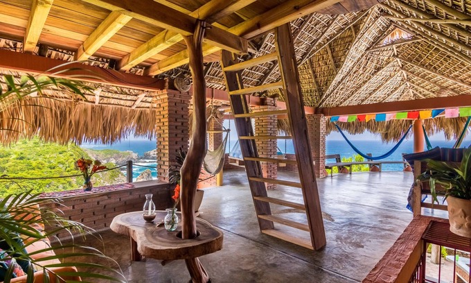 Puerto Angel House | Beautiful Handcrafted 2 (+) Story Cliff-Side Dwelling with Sweeping Ocean Views