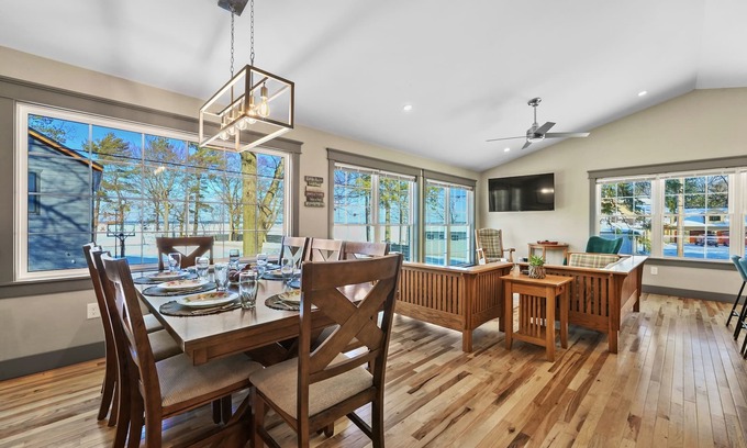 Prudenville House | Beautiful lake views. Steps from small neighborhood beach.
