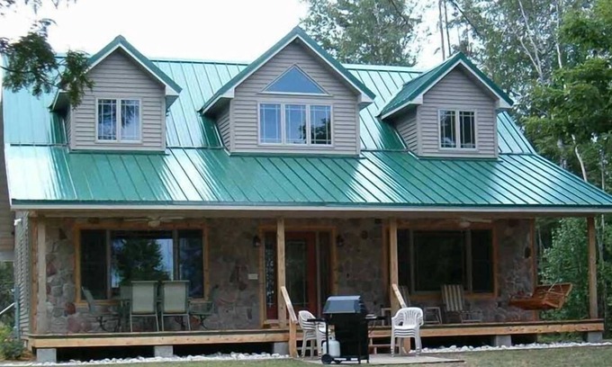 Gould City House | Beautiful Lakefront Home with Pontoon on S. Manistique Lake