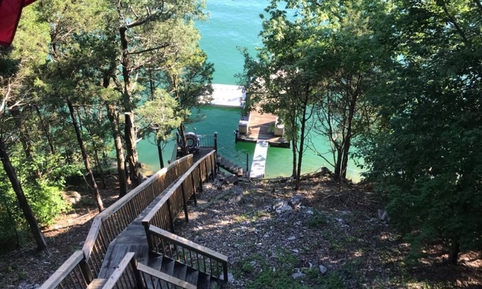 Speedwell House | Beautiful Norris Lake Front A-Frame with Private Dock in Speedwell, Tn .