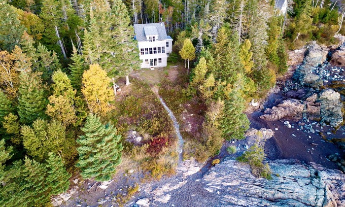 Machiasport House | Beautiful ocean-front home, wooded seclusion, private beach on Maine Bold Coast