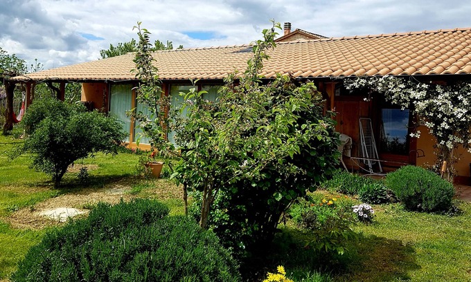 Barchi House | Beautiful straw bale house between organic vineyards and olive grove